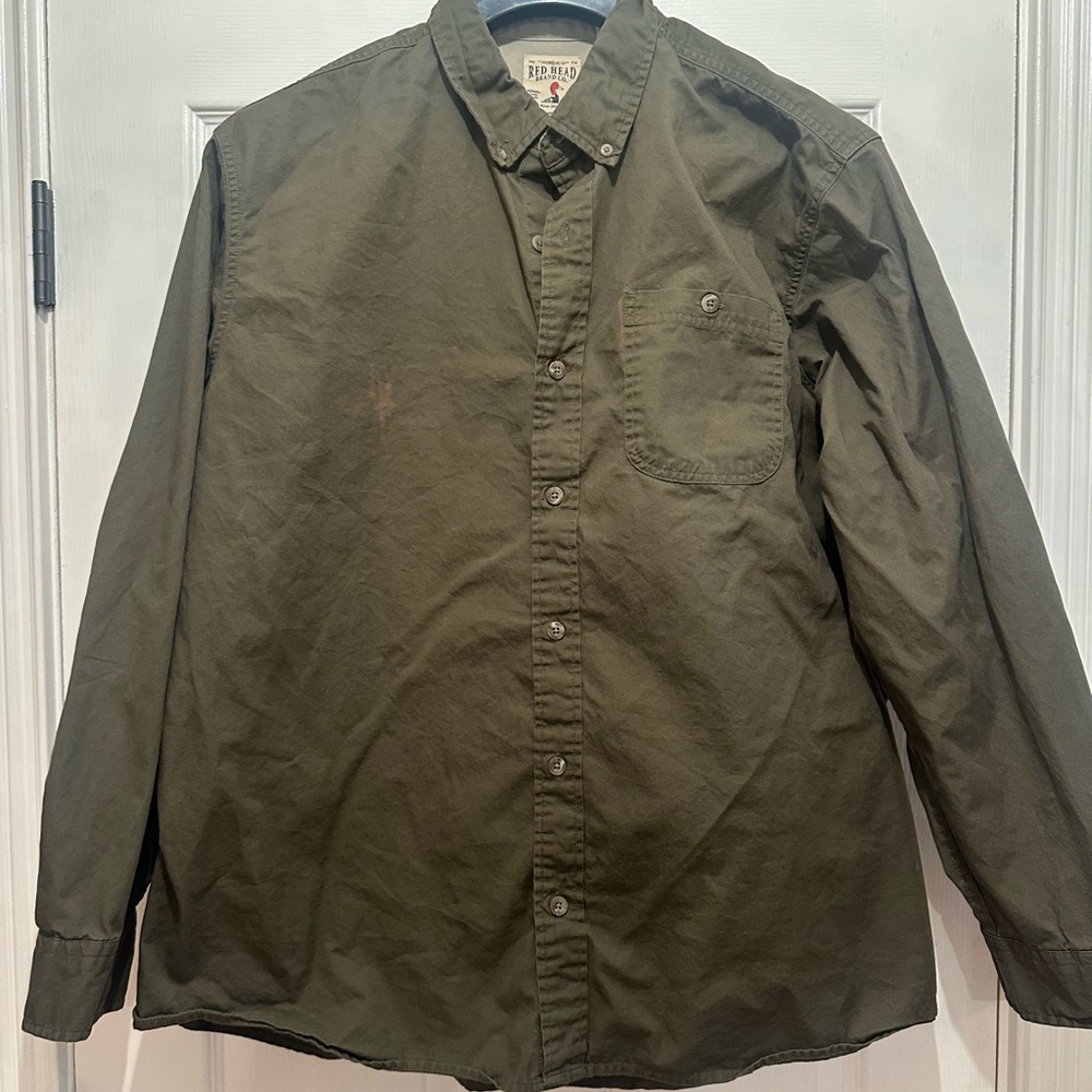 RedHead Olive Men's Casual Button-Down Shirt